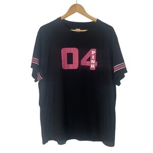 PINK Victoria's Secret 04 Graphic T Shirt Large Black Varsity Collegiate